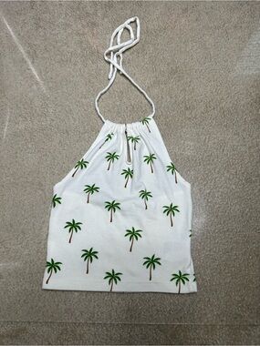 TRULY MADLY DEEP LOS ANGELES PALM TREE PRINT HALTER TOP TODDLER GIRL SZ M